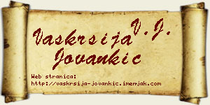 Vaskrsija Jovankić vizit kartica